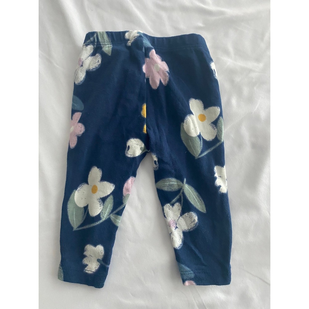 Carter's Baby Girl Floral Print Cottagecore Leggings Size 6M Blue Multi
